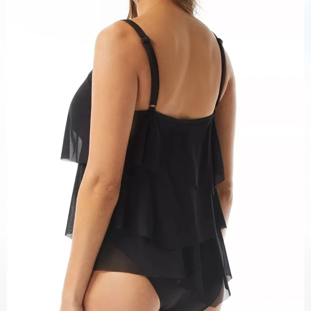 COCO REEF Women' Flourish Underwire BraSized Tankini Top Black swimming suit - Picture 9 of 13